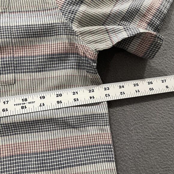 Carbon 2 Cobalt Shirt Mens Large Colorful Striped Chambray Cotton Camp Preppy - Picture 7 of 8